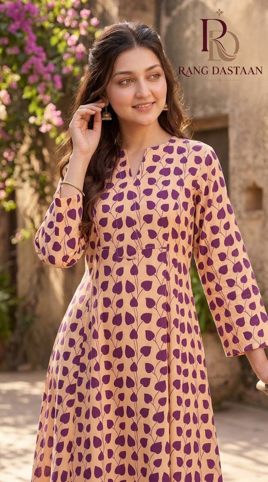 Plum Vine — Printed Khaddar 2-Piece Unstitched Suit