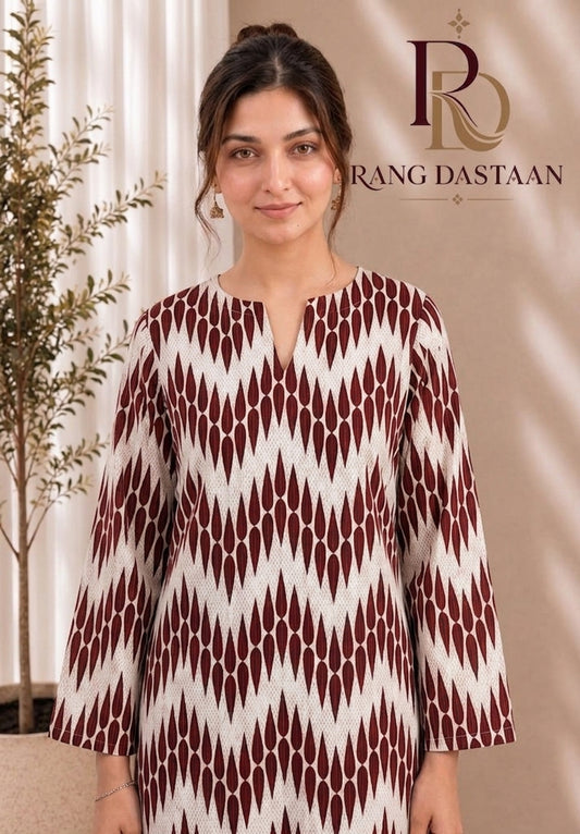 Maroon Rhythm — Printed Lawn 2-Piece Suit
