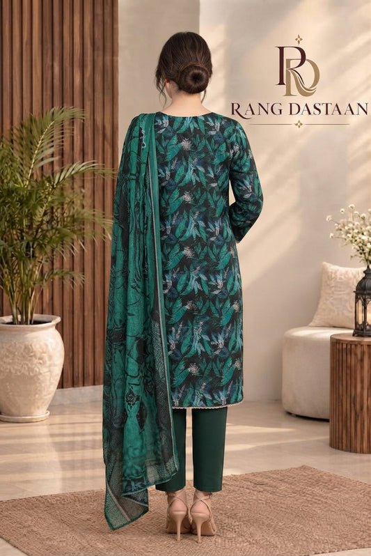 3 PIECE - EMBROIDERED DHANAK SUIT