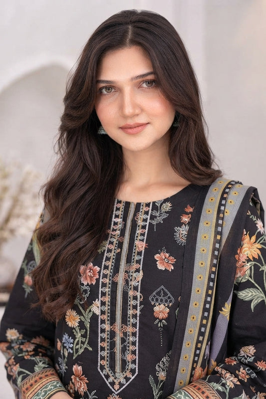 3 PIECE - EMBROIDERED LIGHT KHADDAR SUIT