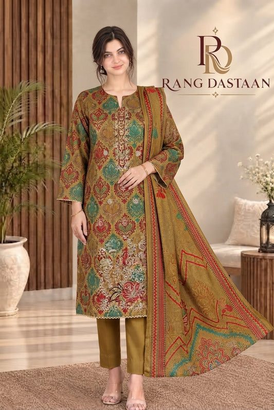 3 PIECE - EMBROIDERED DHANAK SUIT