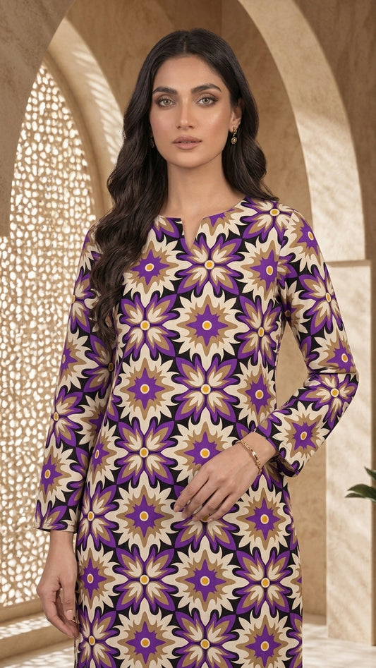 Royal Purple Bloom — Printed Lawn 2-Piece Unstitched Suit