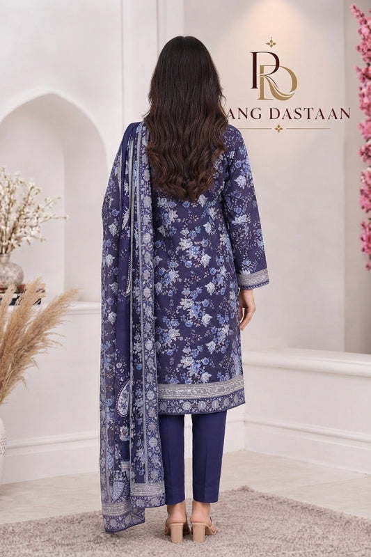 3 PIECE - EMBROIDERED LIGHT KHADDAR SUIT