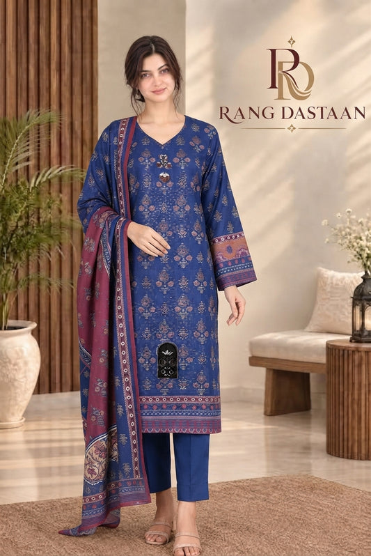 3 PIECE - EMBROIDERED DHANAK SUIT
