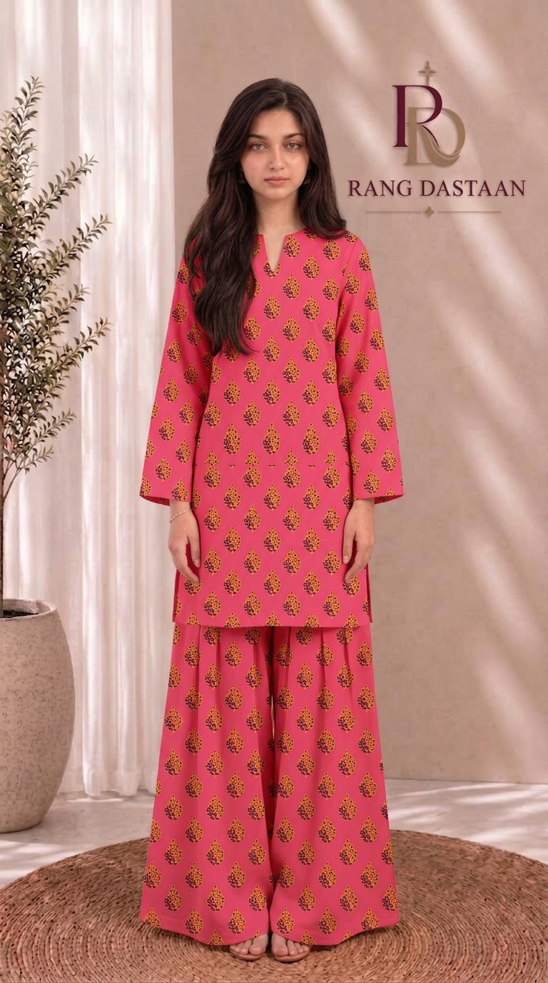 Blush Motif — Printed Khaddar 2-Piece Suit