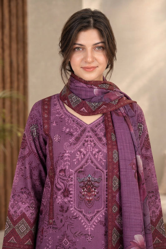 3 PIECE - EMBROIDERED DHANAK SUIT