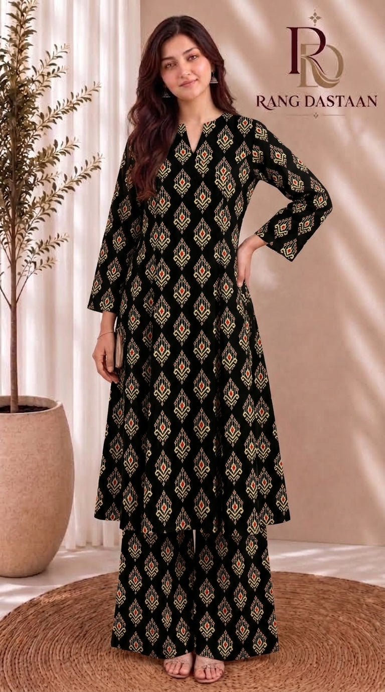 Black Heritage — Printed Khaddar 2-Piece Unstitched Suit