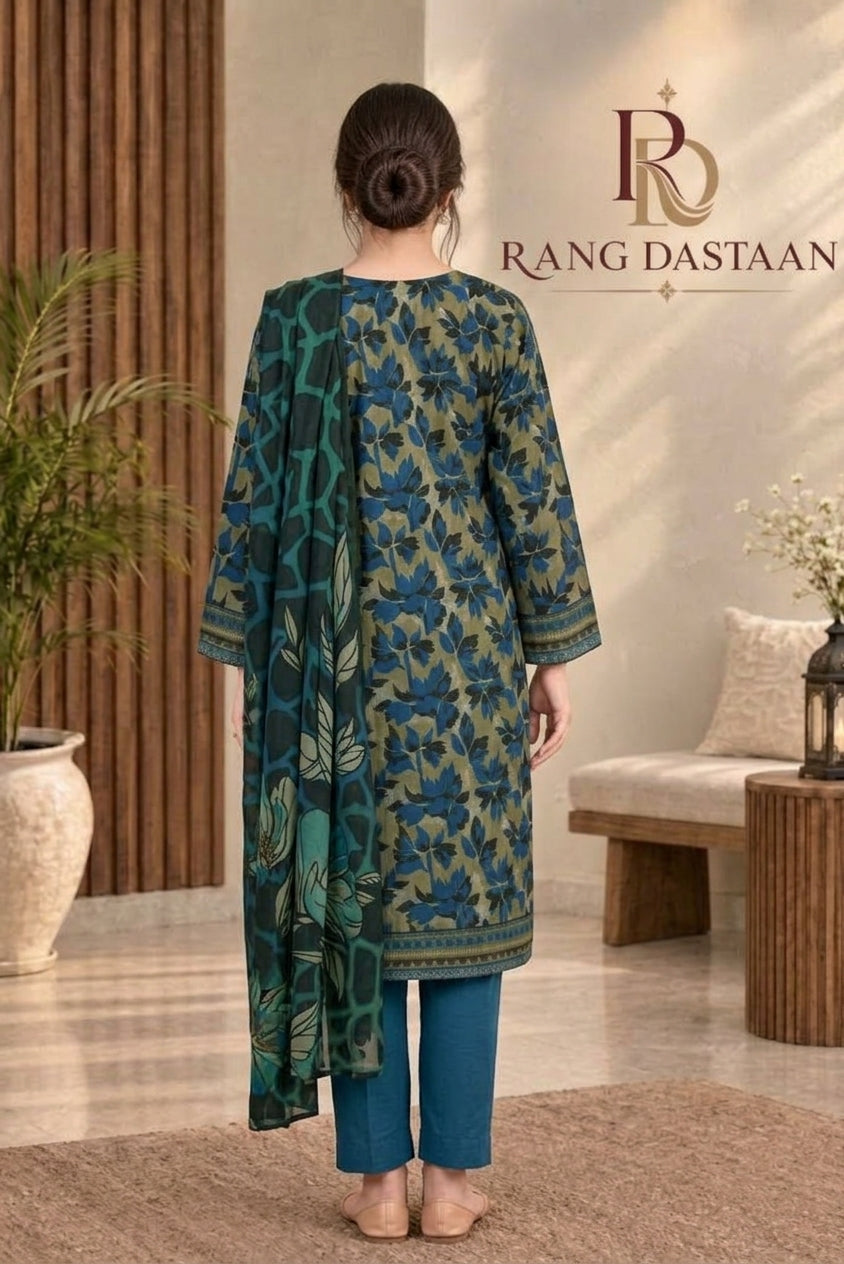 3 PIECE - EMBROIDERED DHANAK SUIT