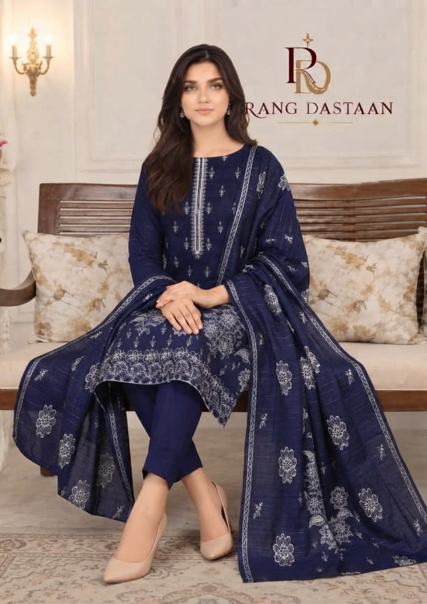 CRYSTAL DHANAK HEAVY EMBROIDERED 3PC SUIT