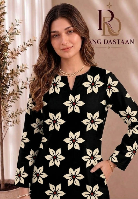 Midnight Flora — Printed Khaddar 2-Piece Unstitched Suit