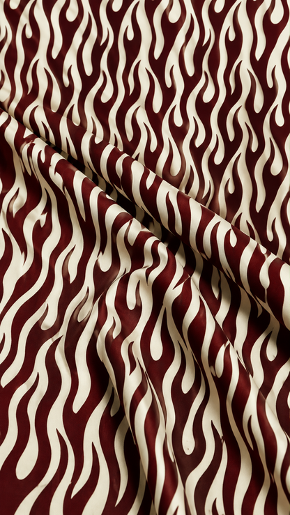 Burgundy Flame — Printed Lawn 2-Piece Unstitched Suit