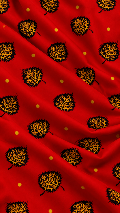 Ruby Red Tree — Printed Khaddar 2-Piece Unstitched Suit