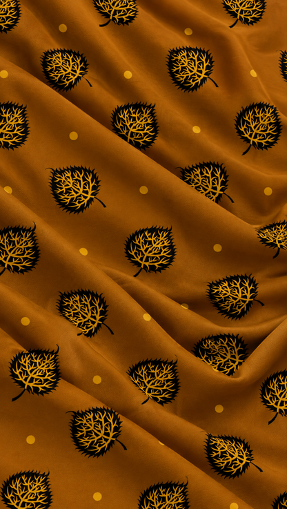 Golden Amber Tree — Printed Khaddar 2-Piece Unstitched Suit