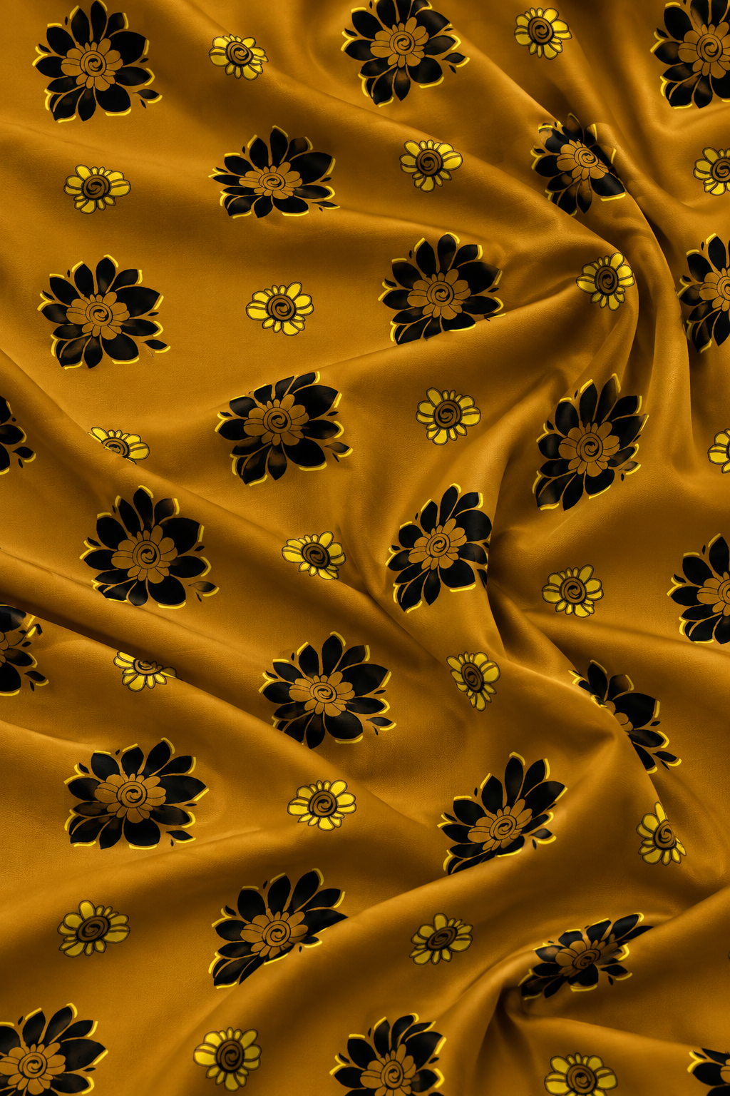 Mustard Bloom — Printed Khaddar 2-Piece Unstitched Suit