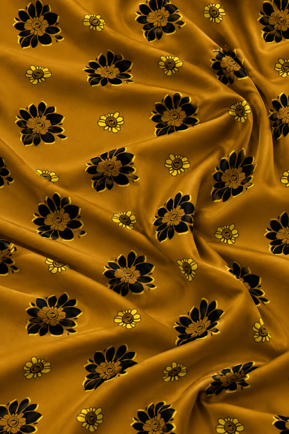 Mustard Bloom — Printed Khaddar 2-Piece Unstitched Suit