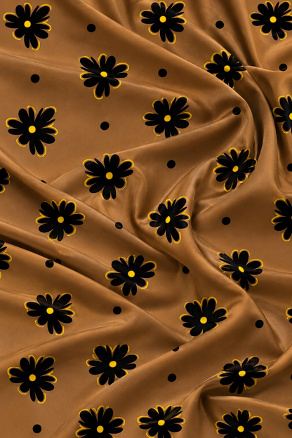 Golden Cocoa — Printed Khaddar 2-Piece Unstitched Suit