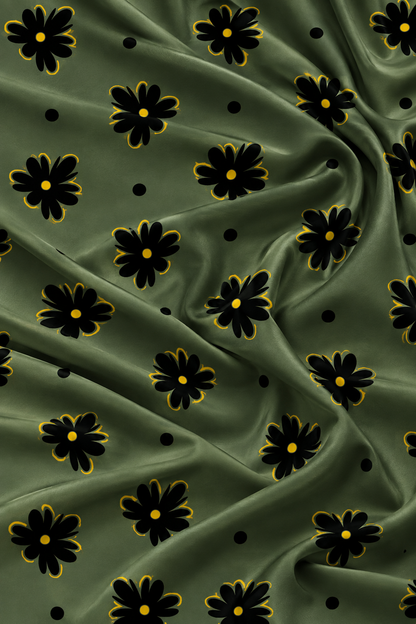 Olive Noir — Printed Khaddar 2-Piece Unstitched Suit