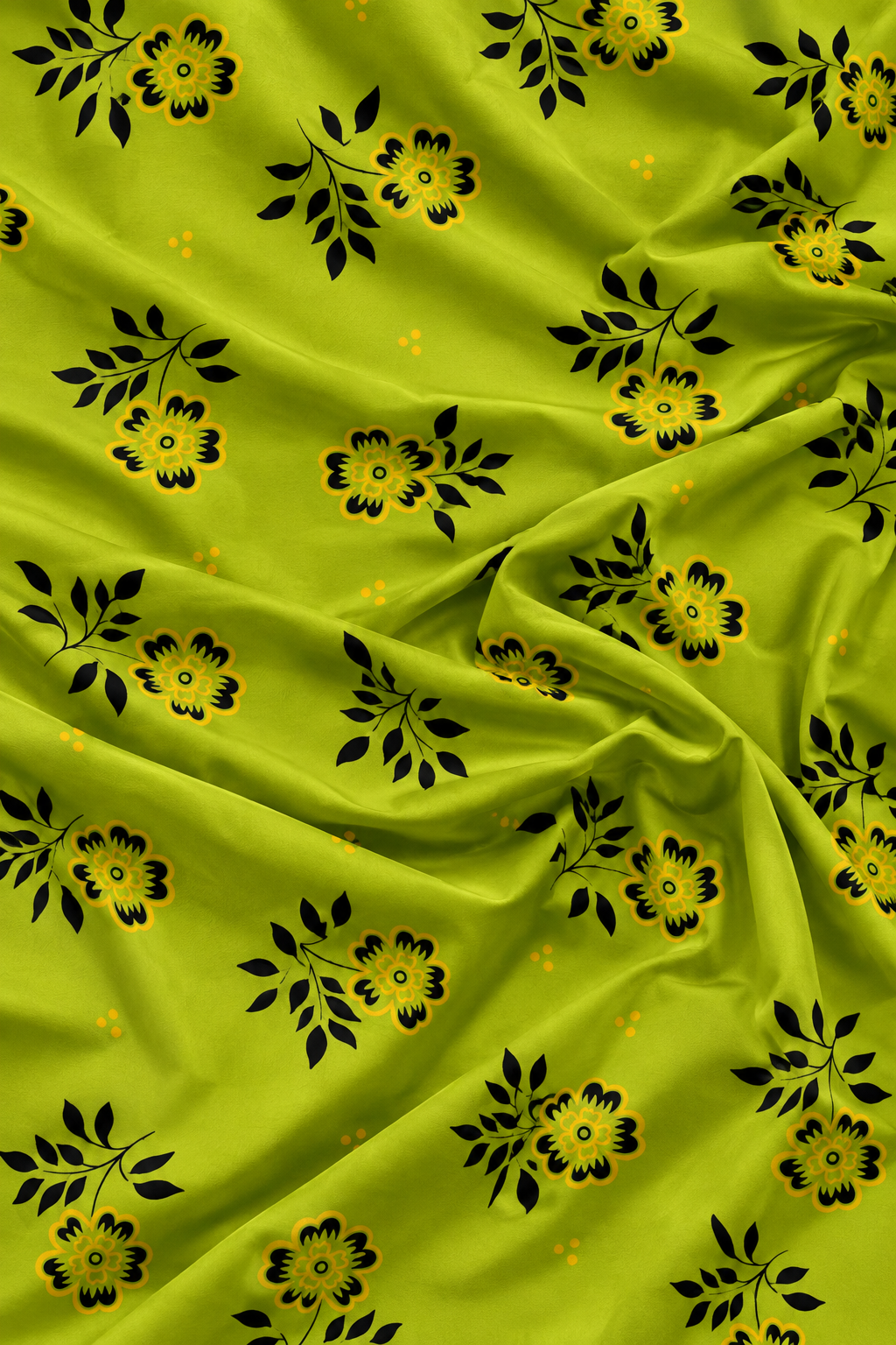 Lime Floral Vine — Printed Khaddar 2-Piece Suit