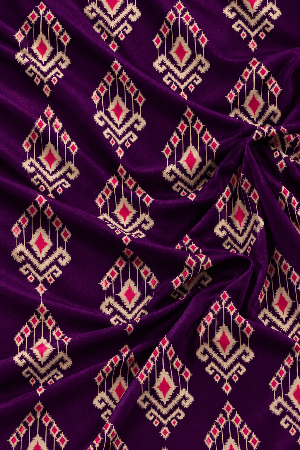 Deep Plum Geometric — Printed Khaddar 2-Piece Unstitched Suit