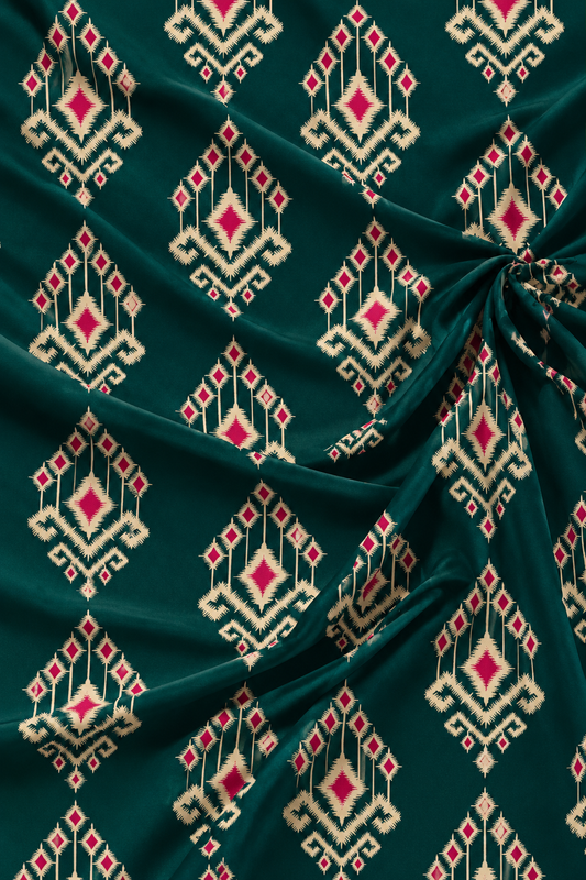Emerald Geometric — Printed Khaddar 2-Piece Suit