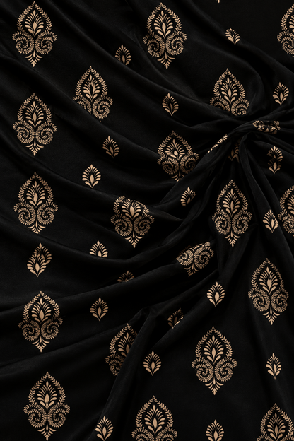 Midnight Bloom — Printed Khaddar 2-Piece Unstitched Suit