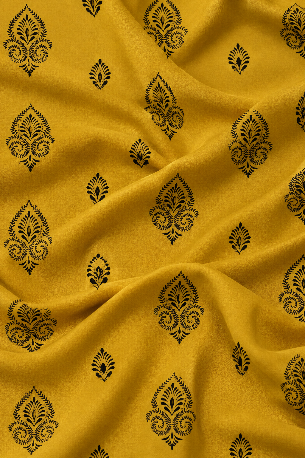 Golden Mustard — Printed Khaddar 2-Piece Unstitched Suit