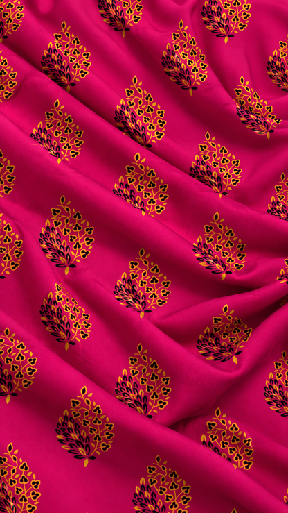 Magenta Paisley — Printed Khaddar 2-Piece Suit
