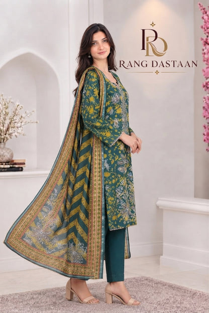 3 PIECE - EMBROIDERED LIGHT KHADDAR SUIT