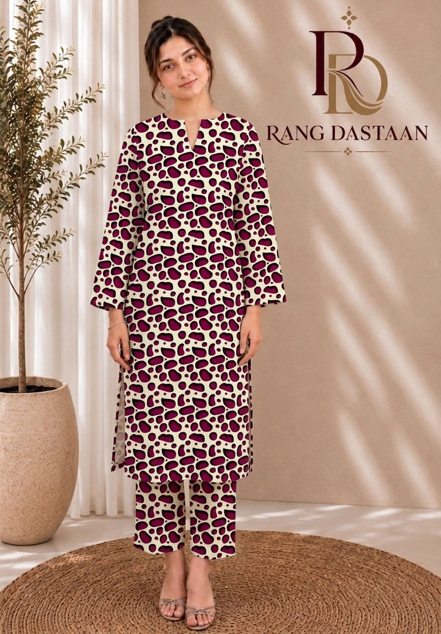 Berry Pebble — Printed Lawn 2-Piece Suit
