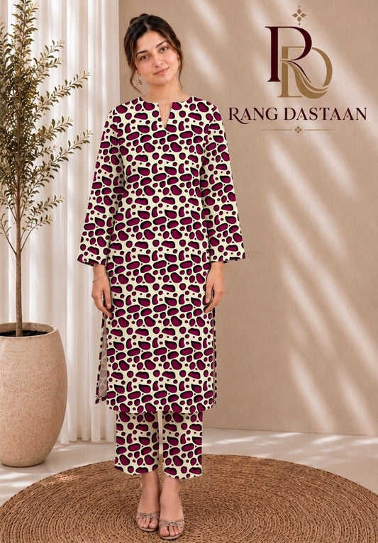 Berry Pebble — Printed Lawn 2-Piece Suit