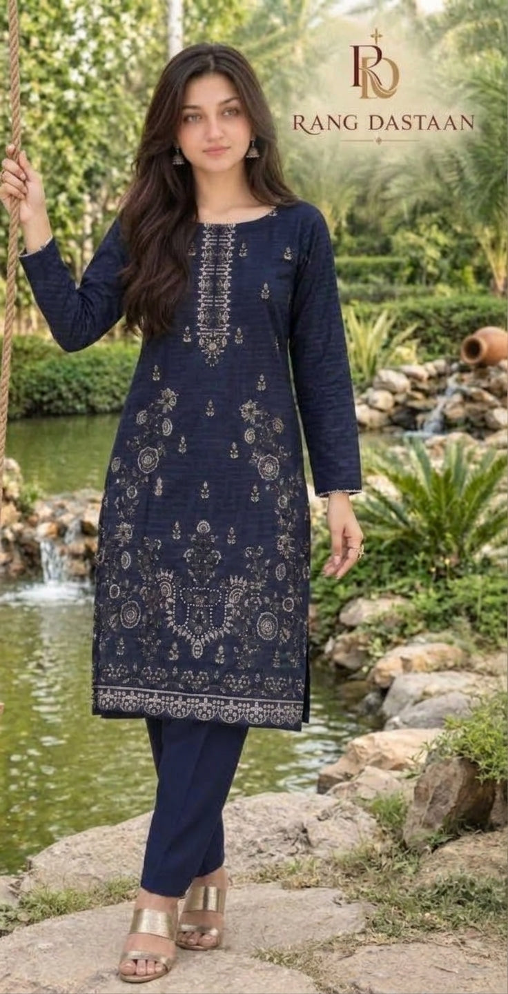 CRYSTAL DHANAK HEAVY EMBROIDERED 3PC SUIT