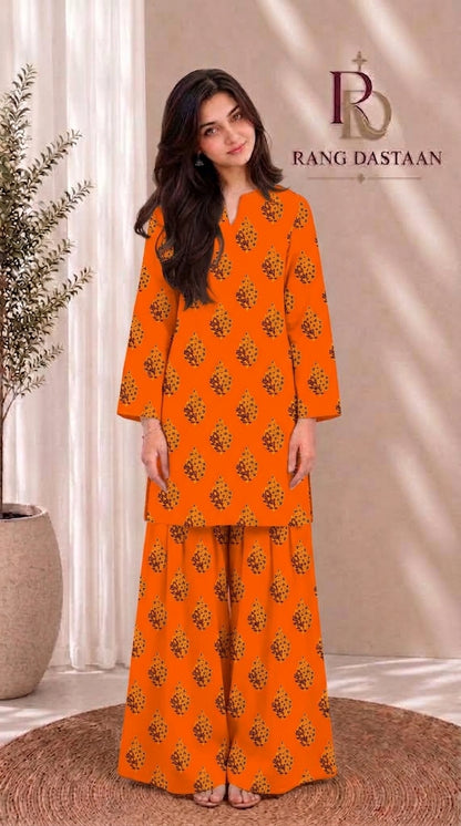 Rust Aura — Printed Khaddar 2-Piece Suit
