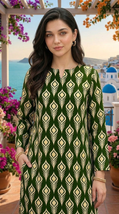 Emerald Leaf — Printed Lawn 2-Piece Unstitched Suit