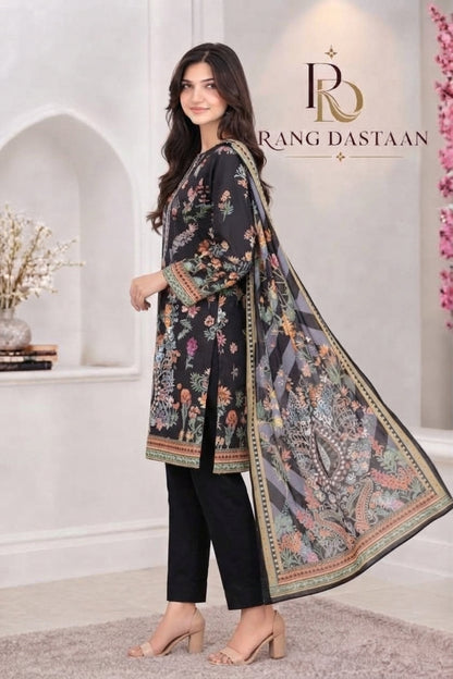 3 PIECE - EMBROIDERED LIGHT KHADDAR SUIT