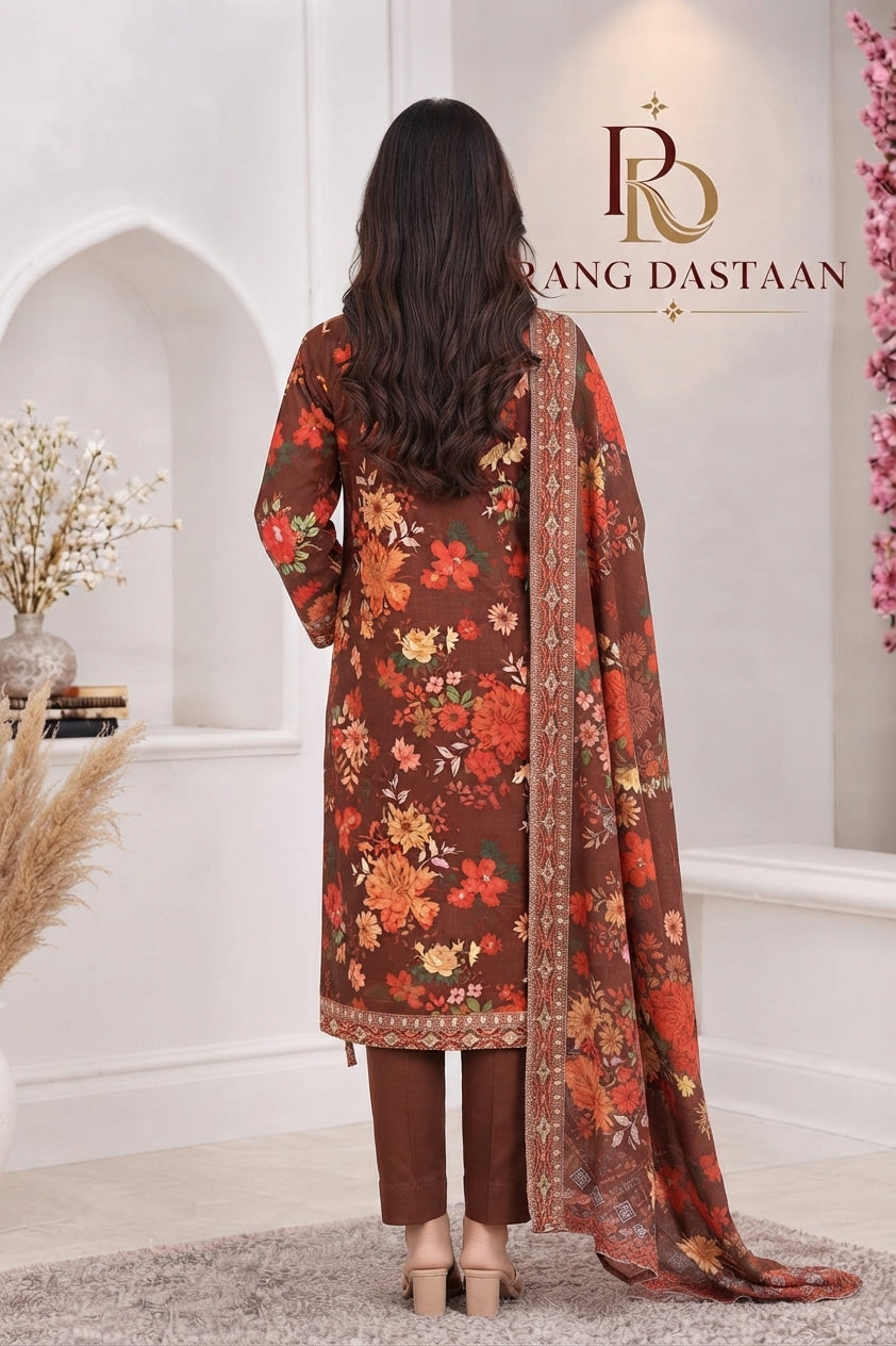 3 PIECE - EMBROIDERED LIGHT KHADDAR SUIT