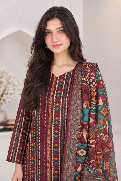 3 PIECE - EMBROIDERED LIGHT KHADDAR SUIT