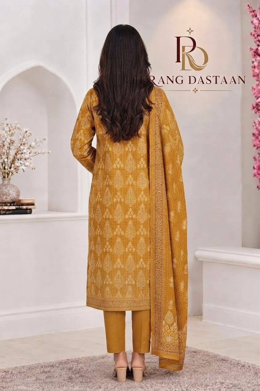 3 PIECE - EMBROIDERED LIGHT KHADDAR SUIT