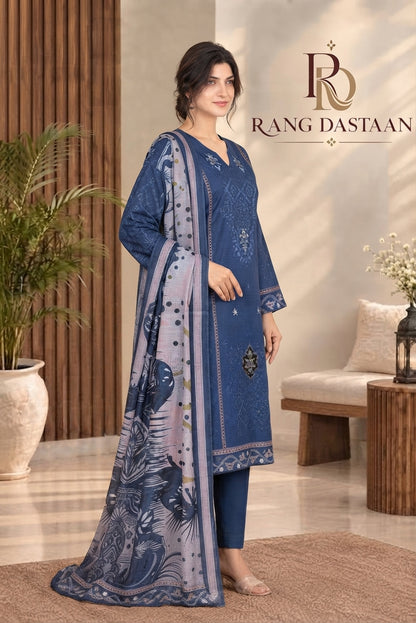 3 PIECE - EMBROIDERED DHANAK SUIT