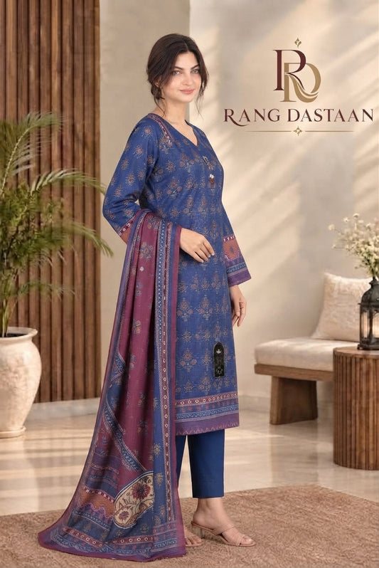 3 PIECE - EMBROIDERED DHANAK SUIT