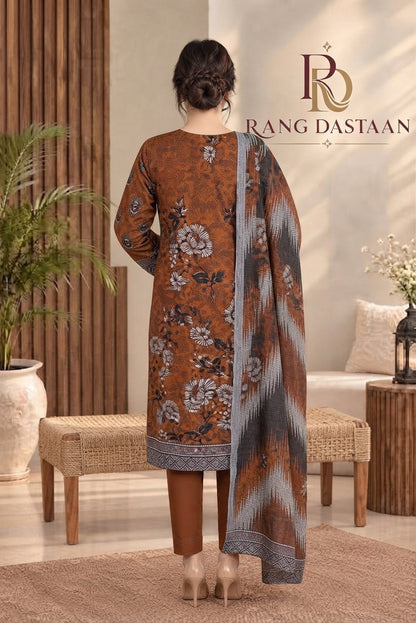 3 PIECE - EMBROIDERED DHANAK SUIT