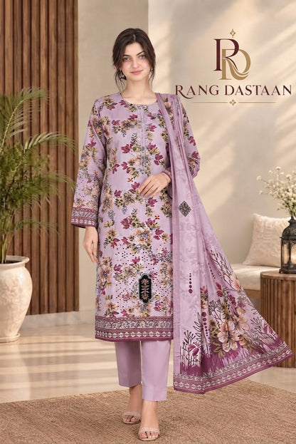 3 PIECE - EMBROIDERED DHANAK SUIT