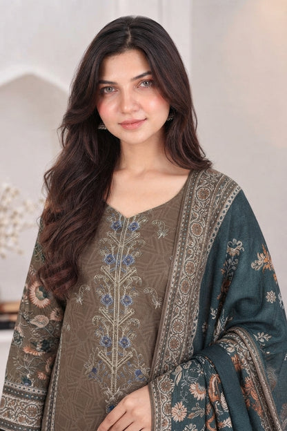 3 PIECE - EMBROIDERED LIGHT KHADDAR SUIT