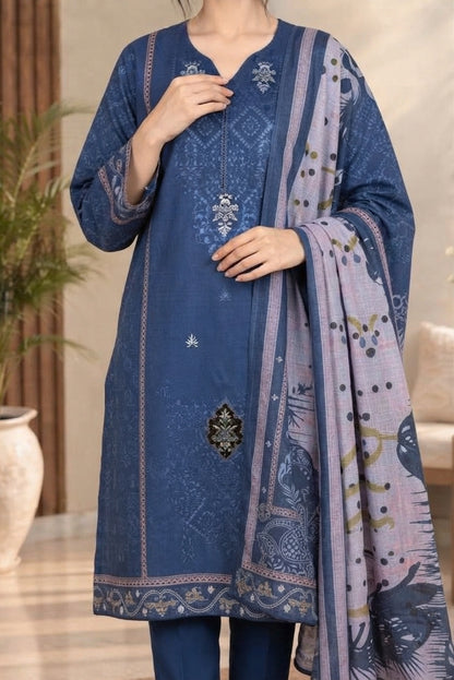 3 PIECE - EMBROIDERED DHANAK SUIT