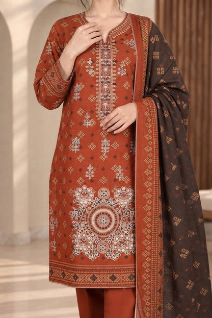 3 PIECE - EMBROIDERED DHANAK SUIT