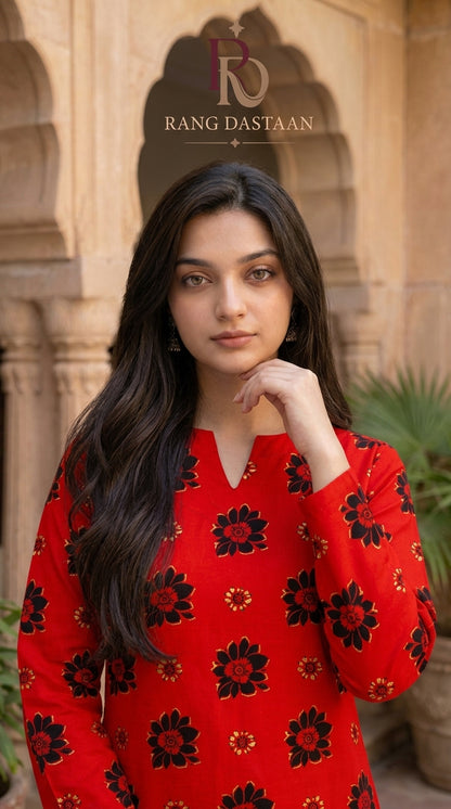 Ruby Bloom — Printed Khaddar 2-Piece Unstitched Suit