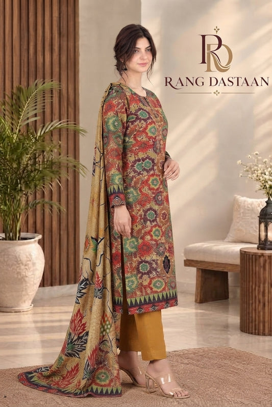 3 PIECE - EMBROIDERED DHANAK SUIT