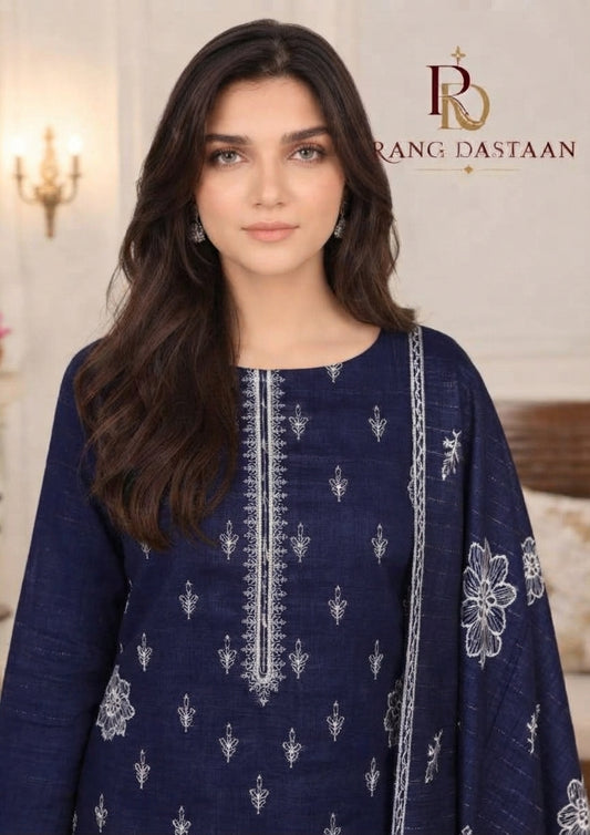 CRYSTAL DHANAK HEAVY EMBROIDERED 3PC SUIT