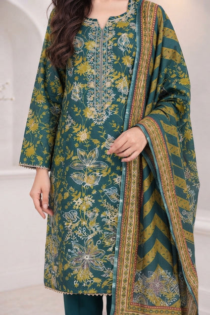 3 PIECE - EMBROIDERED LIGHT KHADDAR SUIT