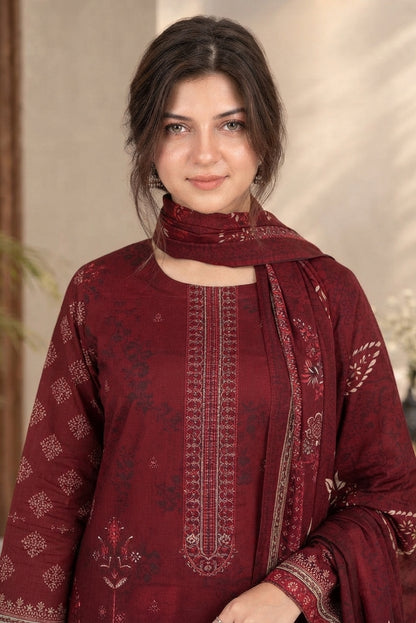 3 PIECE - EMBROIDERED DHANAK SUIT