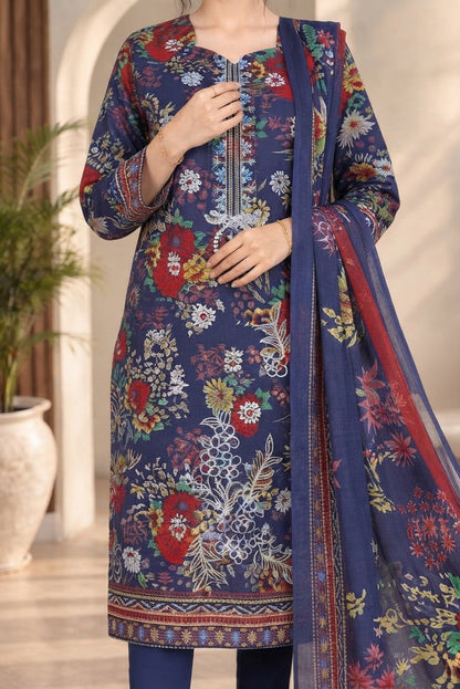 3 PIECE - EMBROIDERED DHANAK SUIT